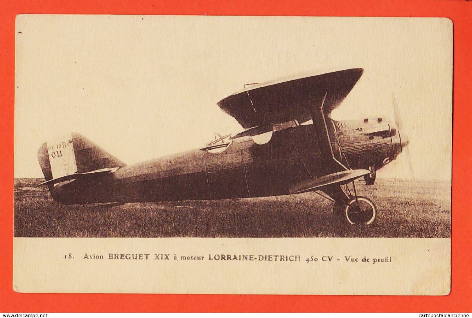 06123 / Peu Commun Avion BREGUET XIX B2 Bombardier Biplan 2 Places Moteur LORRAINE-DIETRICH 450 CV Vue Profil Cpavion - 1919-1938