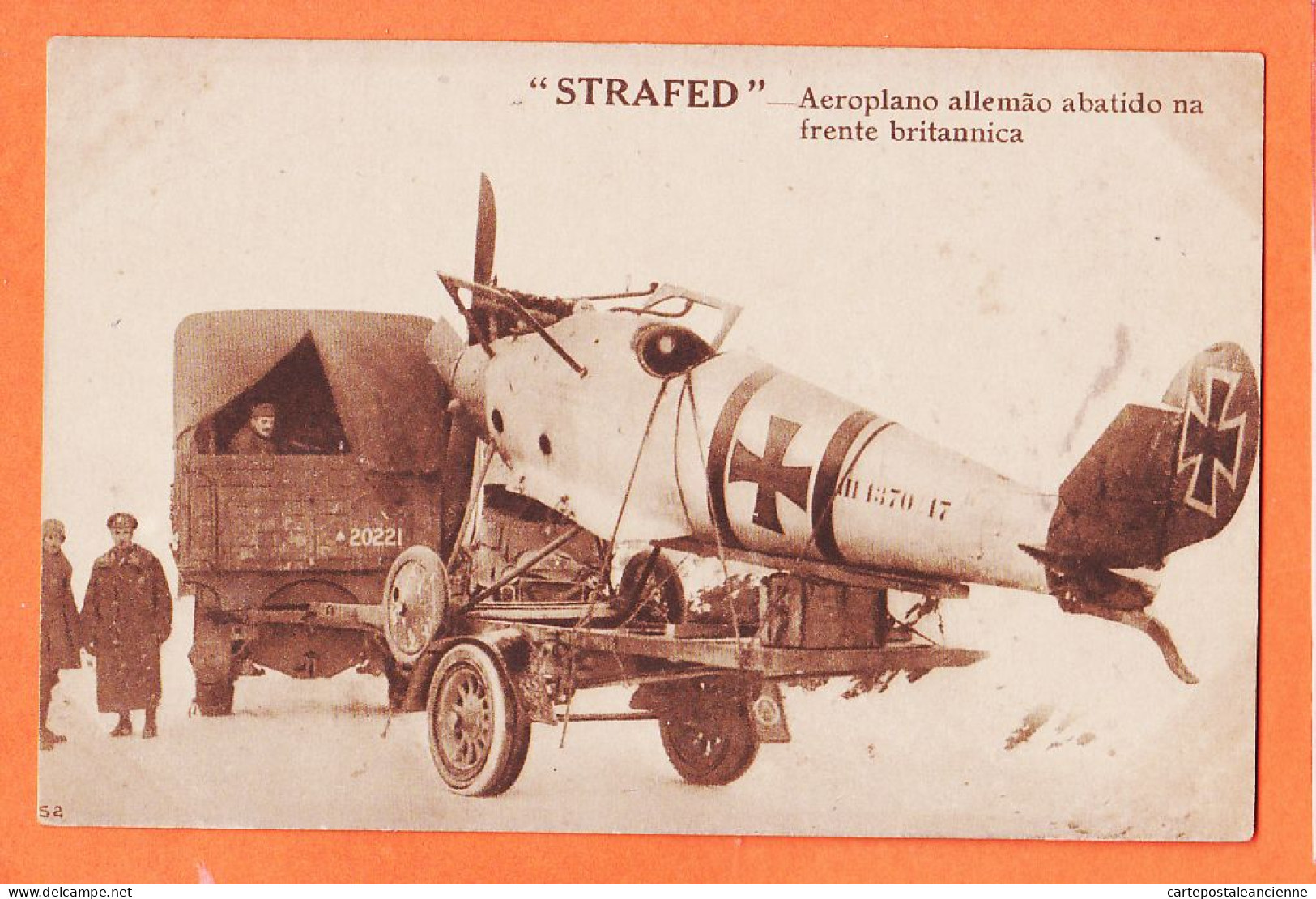 06113 / ♥️ ⭐ ◉  STRAFED Aeroplano Allemao Abatido Frente BRITANNICA German Aeroplane Brought Down BRITISH FRONT - 1939-1945: 2ème Guerre