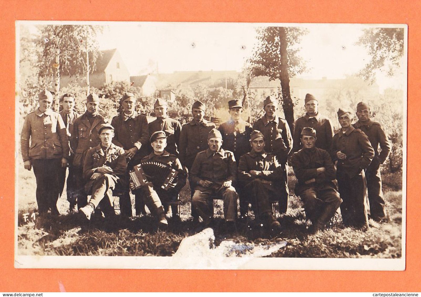 06120 / ♥️ ⭐ ◉  Carte-Photo STALAG II-D ACCORDEON Prisonniers Schütze VOGLER De René à DELPECH Lagrave Gaillac WW2 - Weltkrieg 1939-45