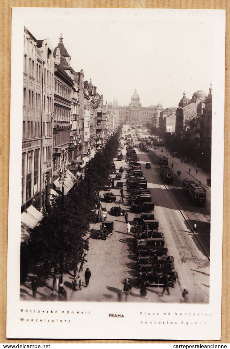 06337 / PRAHA VACLAVSKE Namesti RAGUE Place De VENCESLAS Wenzelsplatz Automobile 1930s FOTO-FON - Czech Republic
