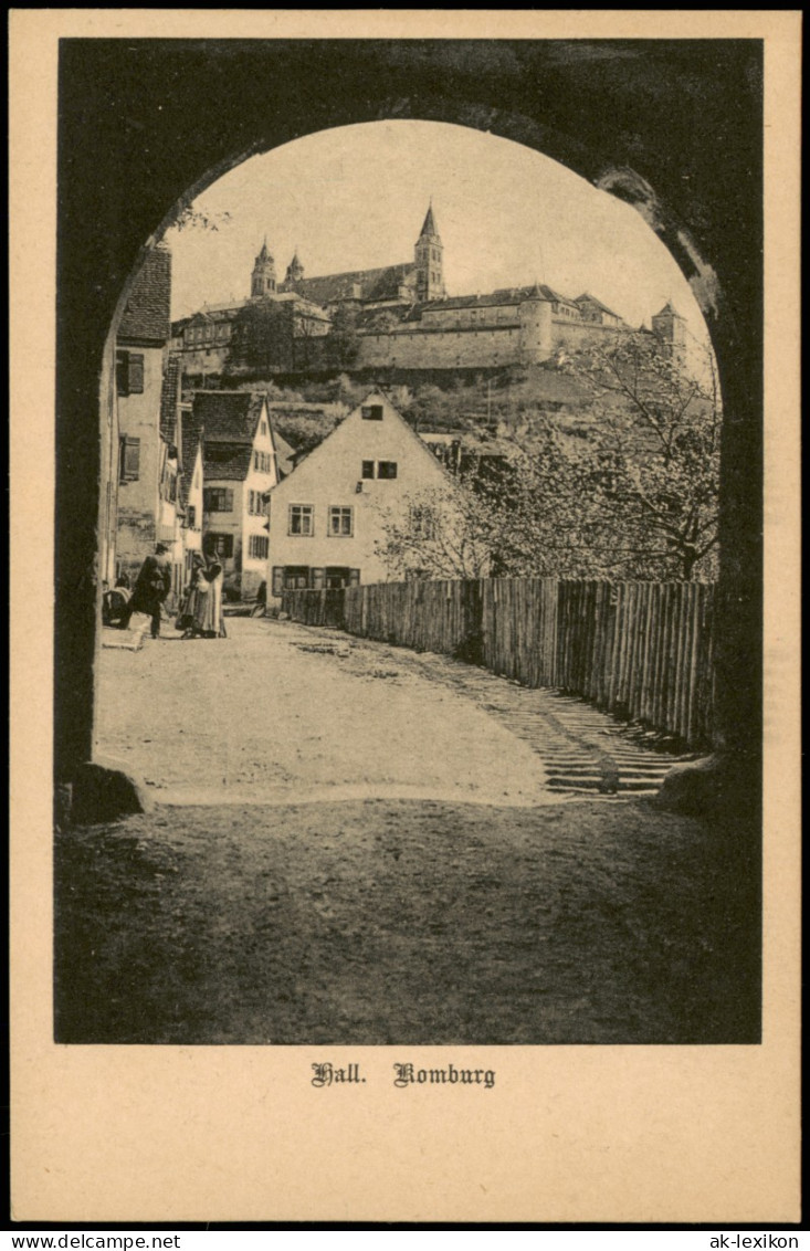 Ansichtskarte Schwäbisch Hall Straßenpartie Kloster Comburg 1922 - Schwaebisch Hall