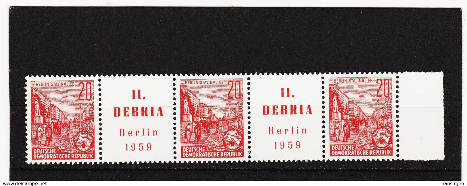 YZO544 DDR 1959 MICHL 580 B Zf ** Postfrisch ZÄHNUNG SIEHE ABBILDUNG - Unused Stamps