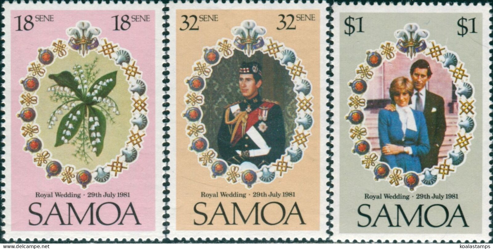 Samoa 1981 SG599-601 Royal Wedding Set MNH - Samoa