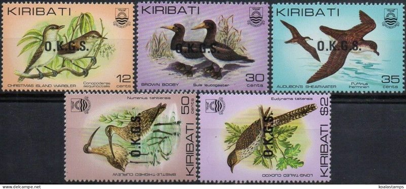Kiribati OKGS 1982 SGO36-O40 Birds Overprinted Set MNH - Kiribati (1979-...)