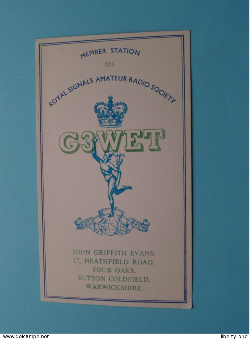 G3WET - John Griffith Evans Warwickshire ( Radio / QSL ) 1967 ( See SCANS ) ! - Autres & Non Classés