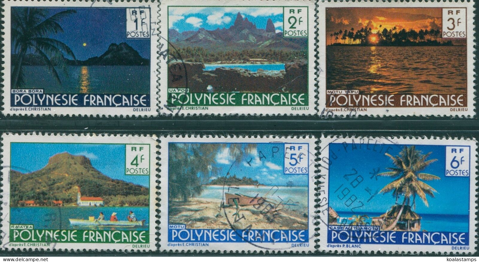 French Polynesia 1979 Sc#313-318,SG294-299 Landscapes DELRIEU Set FU - Other & Unclassified