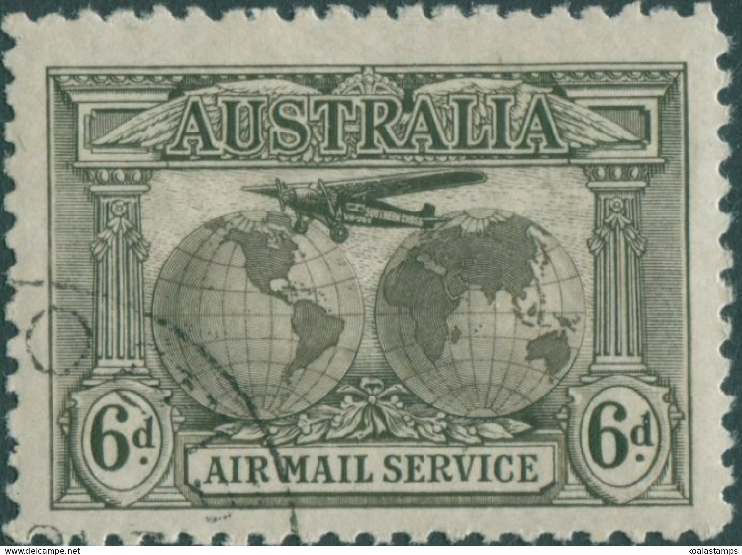 Australia 1931 Sc#C3,SG139 6d Air Mail CTO - Sonstige & Ohne Zuordnung