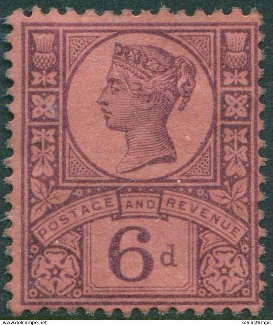 Great Britain 1887 SG208 6d Purple/rose Red QV MLH - Other & Unclassified