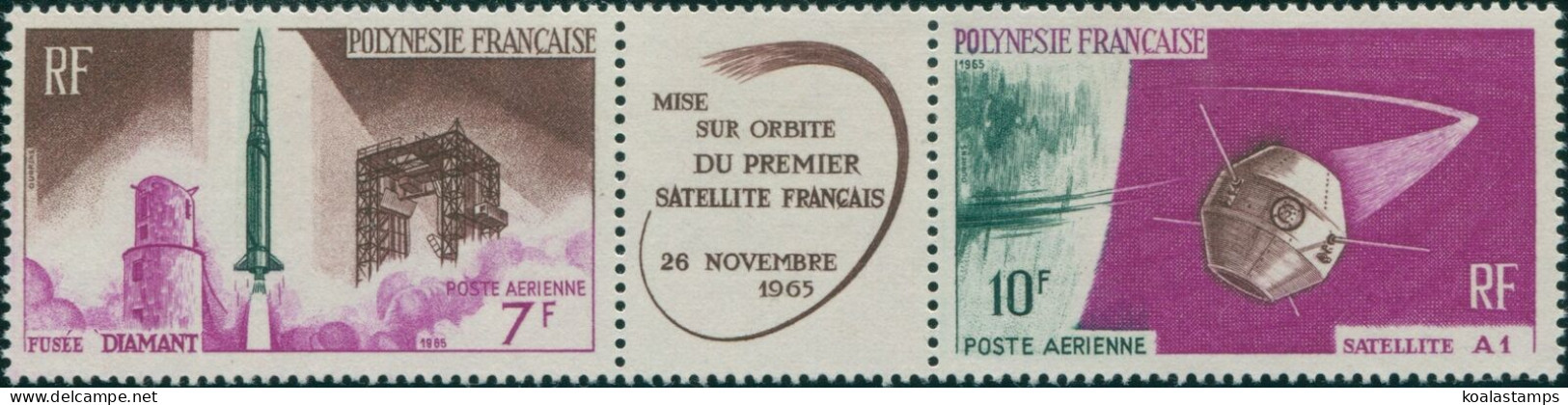 French Polynesia 1966 Sc#C40-C41,SG52-53 Satellite Launch Set MNH - Other & Unclassified