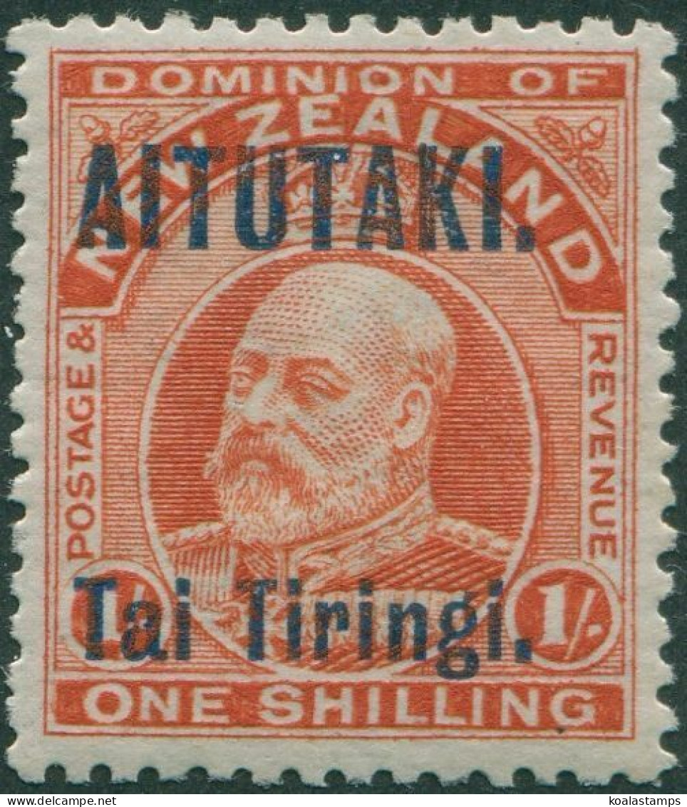 Aitutaki 1911 SG12 1s Vermilion Tai Tiringi. Ovpt MLH - Cook Islands