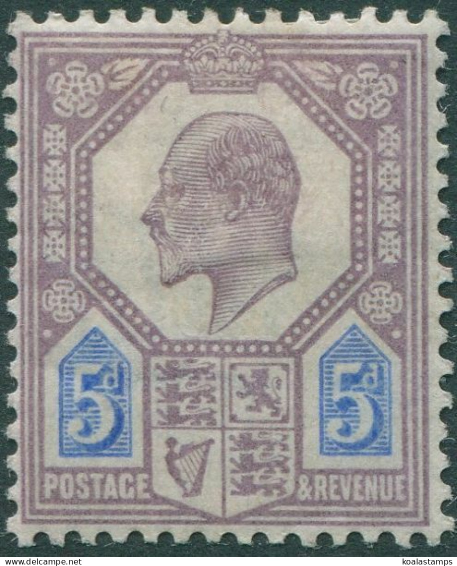 Great Britain 1911 SG294 5d Purple And Blue KEVII MLH - Sin Clasificación