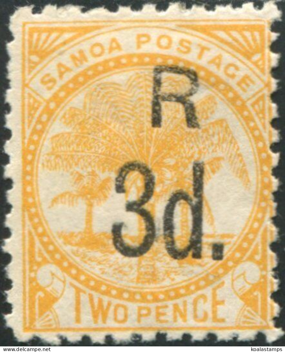 Samoa 1895 SG79 3d On 2d Orange-yellow Palm Tree MH - Samoa (Staat)