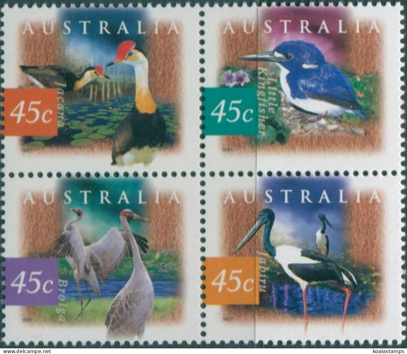 Australia 1997 SG1681-1684 Kakadu Wetlands Birds Block MNH - Sonstige & Ohne Zuordnung