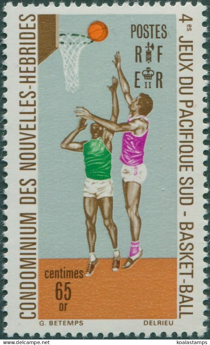 New Hebrides French 1971 SGF165 65c Basketball MNH - Autres & Non Classés