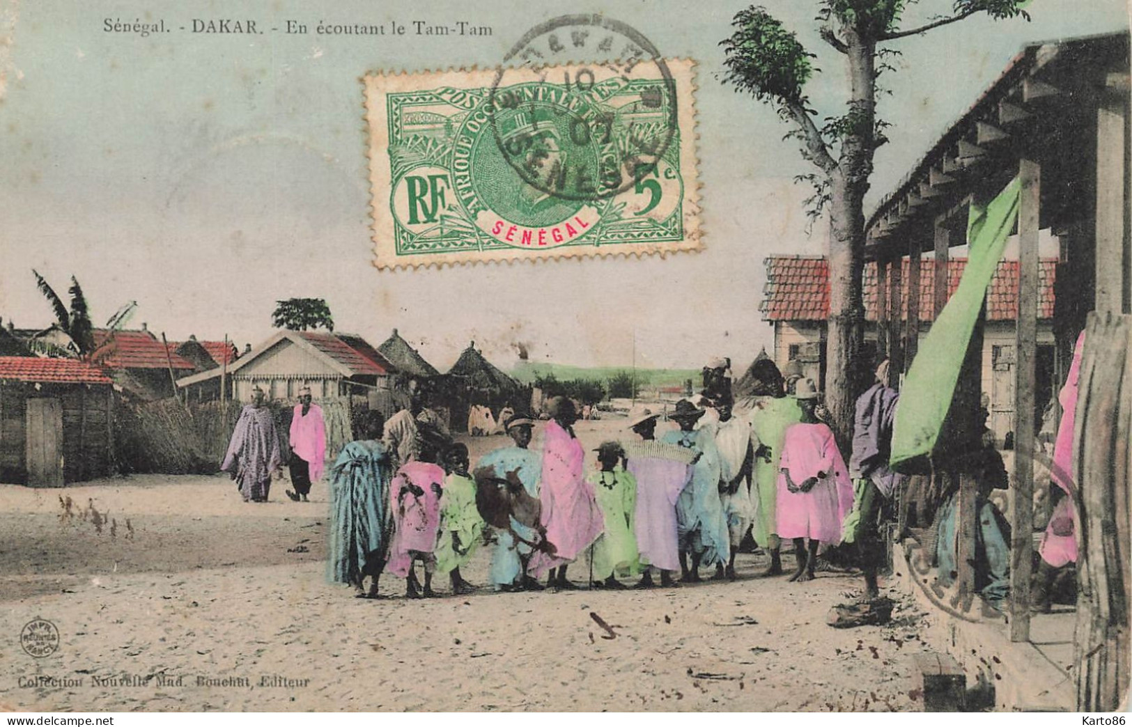 Dakar , Sénégal * 1907 * En écoutant Le Tam Tam * Musique Musiciens * éthnique Ethno Ethnic - Senegal