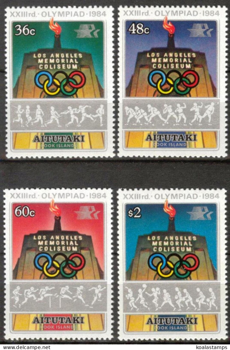 Aitutaki 1984 SG495-498 Olympic Games Set MLH - Cookeilanden