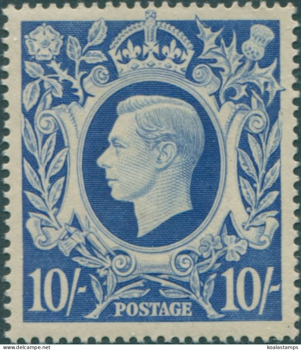 Great Britain 1939 SG478b 10/-blue KGVI Arms MH - Unclassified