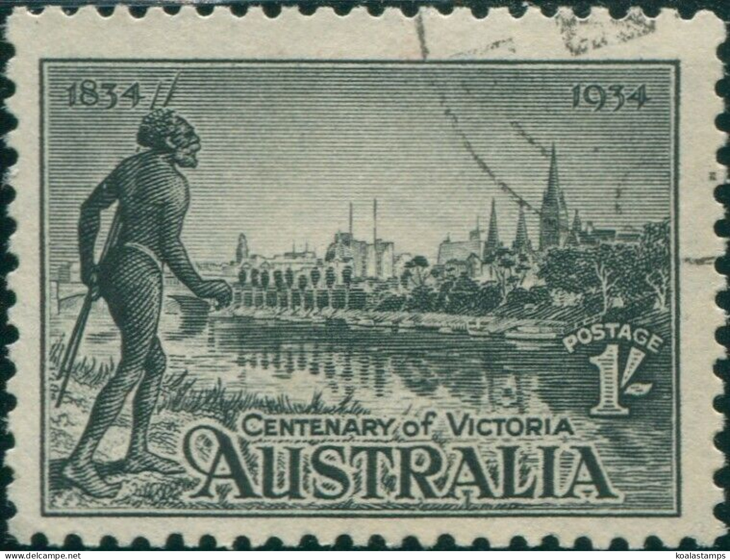 Australia 1934 SG149a 1/- Victoria Centenary, Perf 11½ FU - Sonstige & Ohne Zuordnung