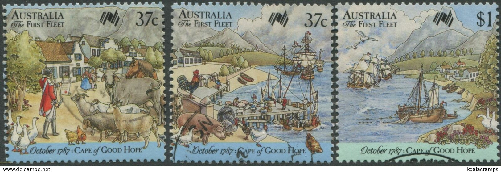 Australia 1987 SG1090-1092 First Fleet At Cape Of Good Hope Set FU - Autres & Non Classés