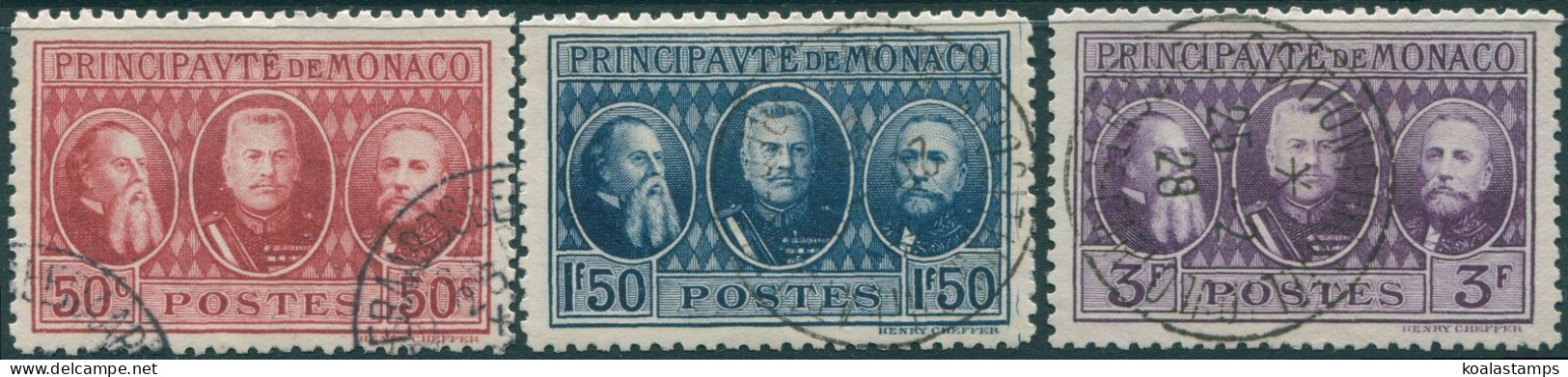 Monaco 1928 SG113-115 Philatelic Exhibition Set FU - Other & Unclassified