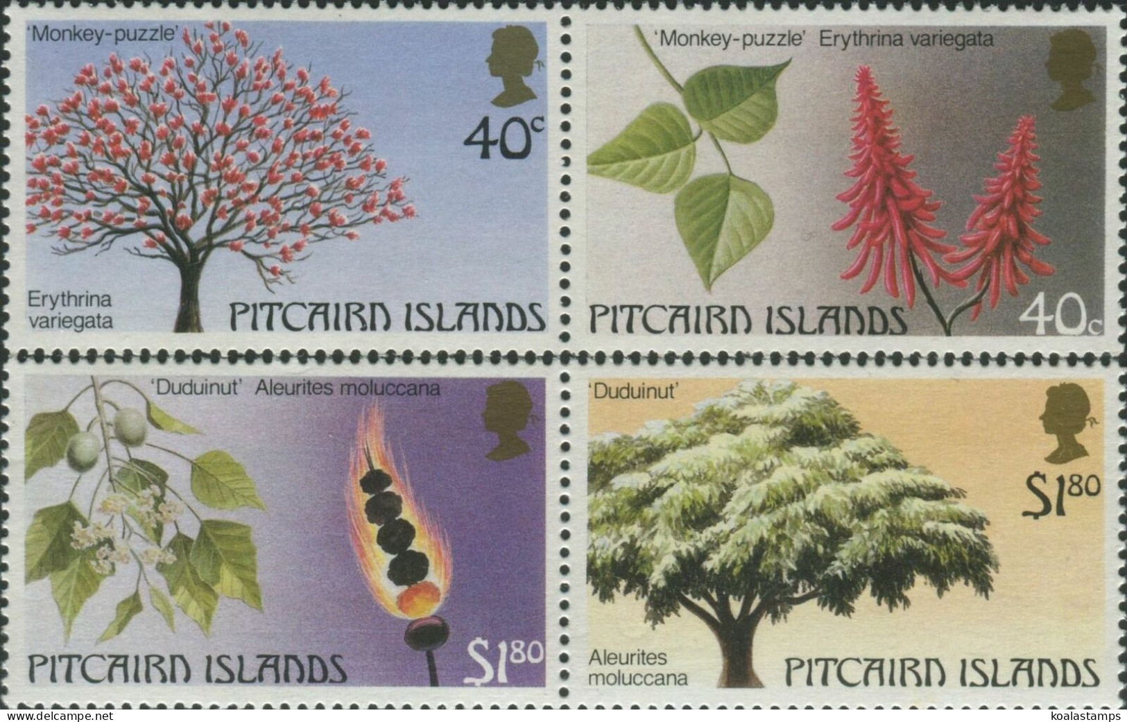 Pitcairn Islands 1987 SG304-307 Trees Set MNH - Pitcairn