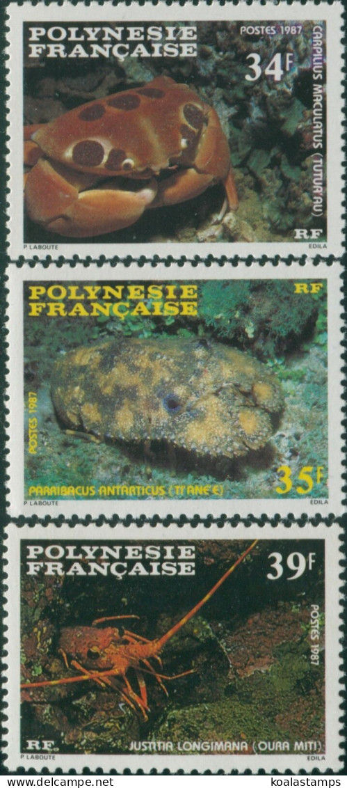 French Polynesia 1987 Sc#455-357,SG501-503 Crustaceans Set MNH - Andere & Zonder Classificatie