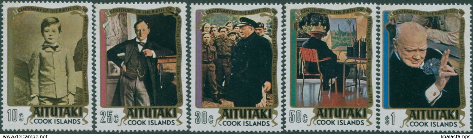 Aitutaki 1974 SG136-140 Winston Churchill Set MNH - Cookinseln