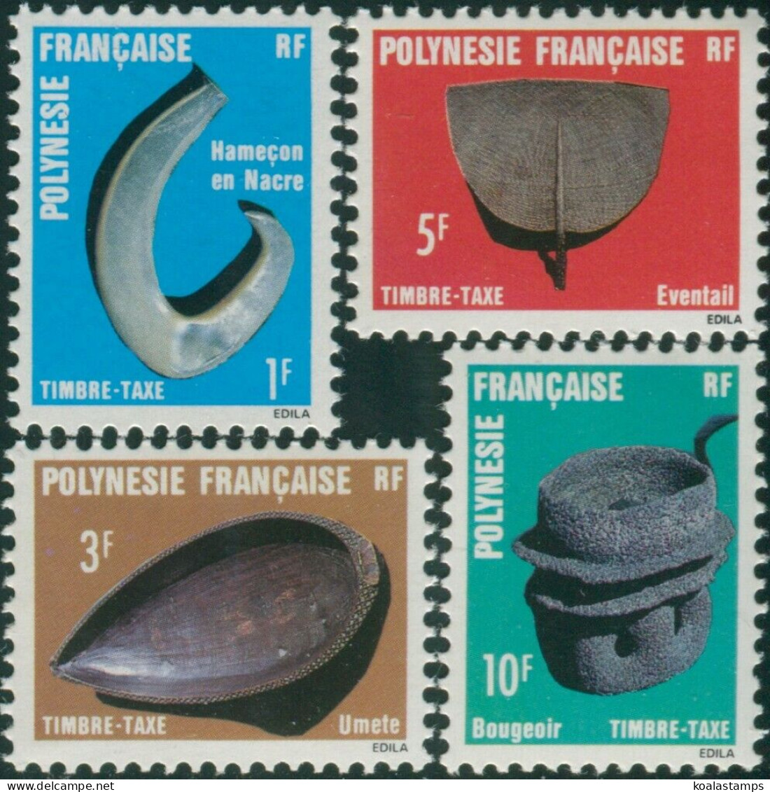 French Polynesia Due 1984 Sc#J31-J34,SGD416-D419 Polynesian Artifacts MNH - Autres & Non Classés