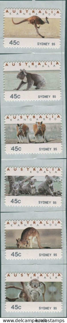 Australia CPS Kangaroos And Koalas Sydney 95 Uncut Strip MNH - Other & Unclassified