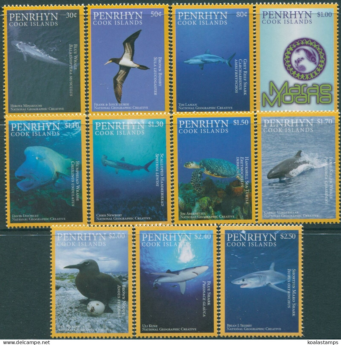 Cook Islands Penrhyn 2016 SG660-670 Ocean Wildlife Set MNH - Penrhyn