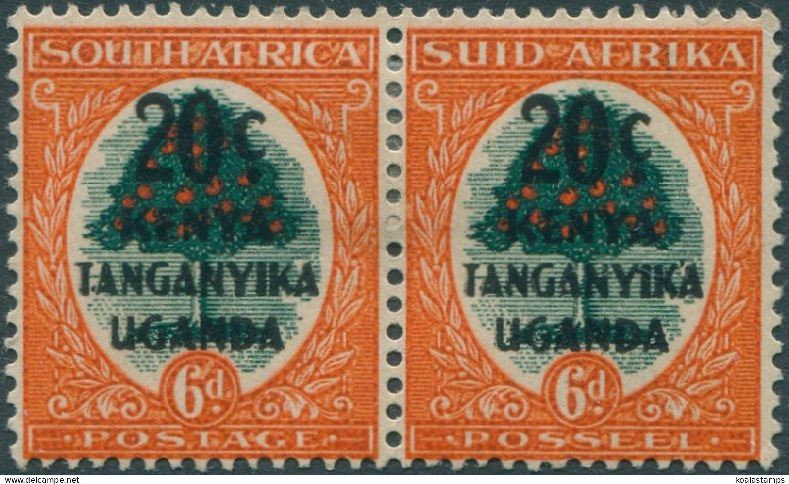 Kenya Uganda And Tanganyika 1941 SG153 20c Ovpt On 6d Green And Vermillion SA Pa - Kenya, Ouganda & Tanganyika