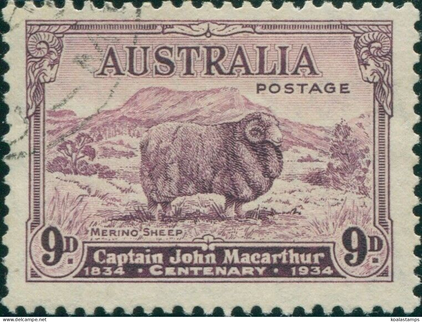 Australia 1934 SG152 9d Macarthur FU - Other & Unclassified