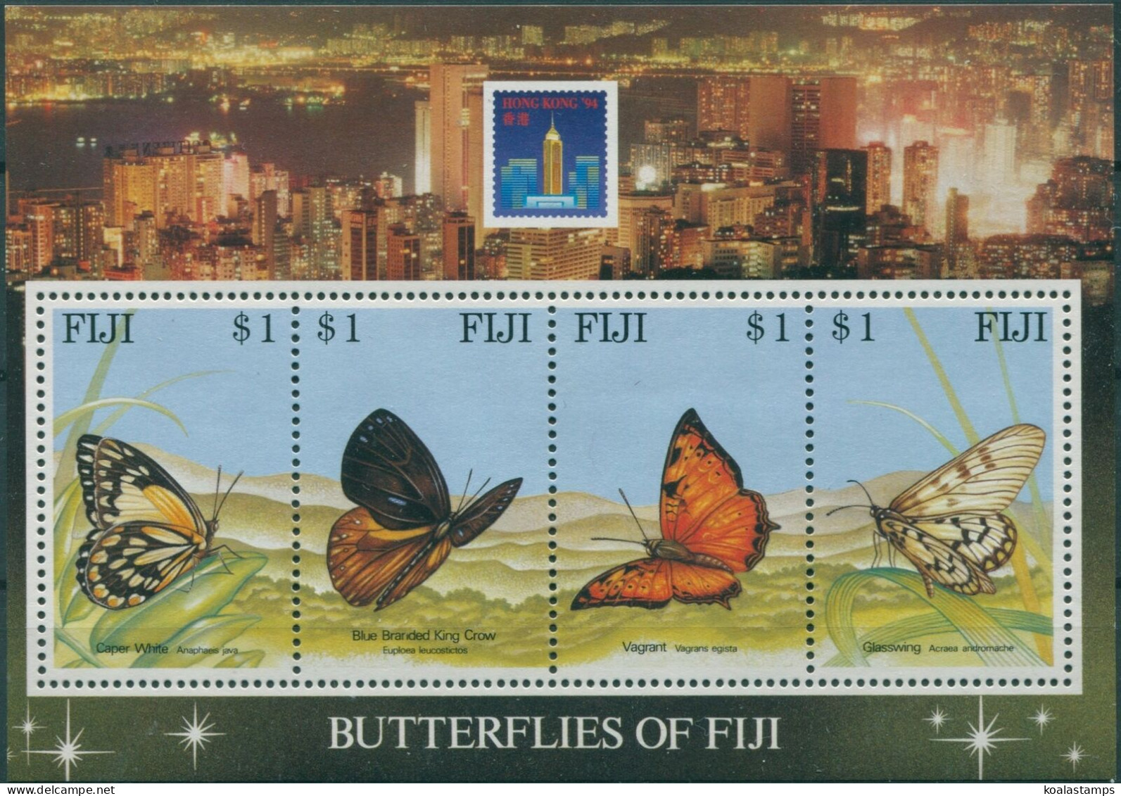 Fiji 1994 SG889 Butterflies Hong Kong Exhibition MS MNH - Fidji (1970-...)