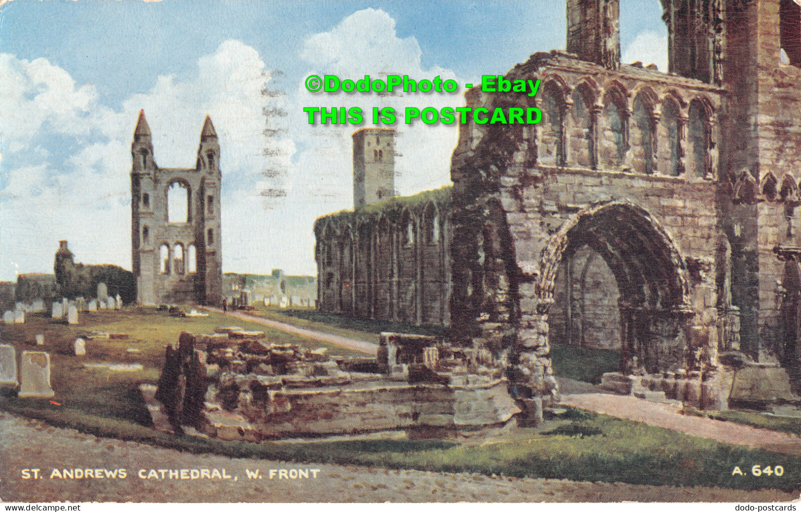 R454214 St. Andrews Cathedral. W. Front. Valentine. Art Colour. Brian Gerald. 19 - World