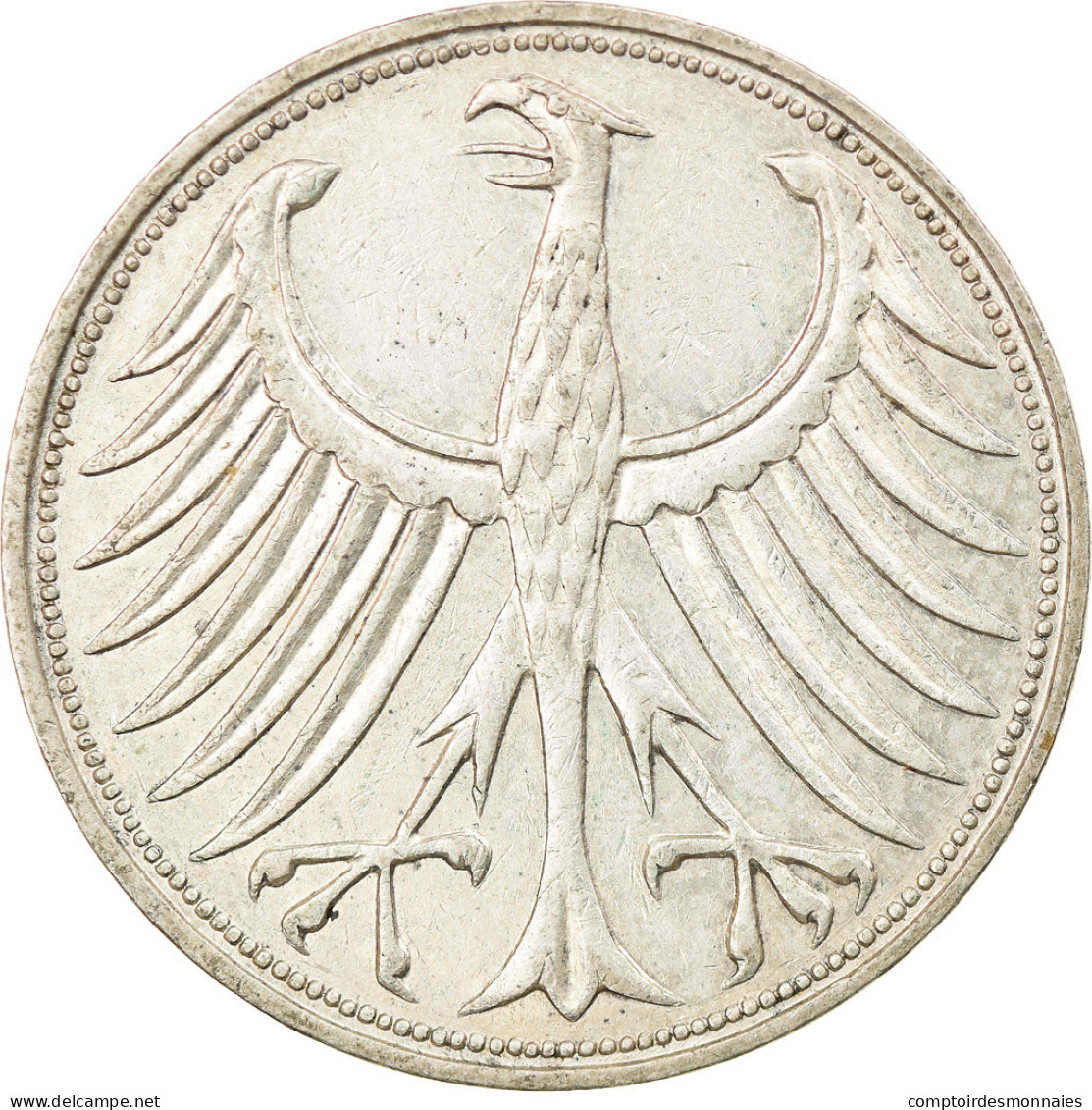 République Fédérale Allemande, 5 Mark, 1958, Hamburg, Argent, TTB, KM:112.1 - 5 Mark