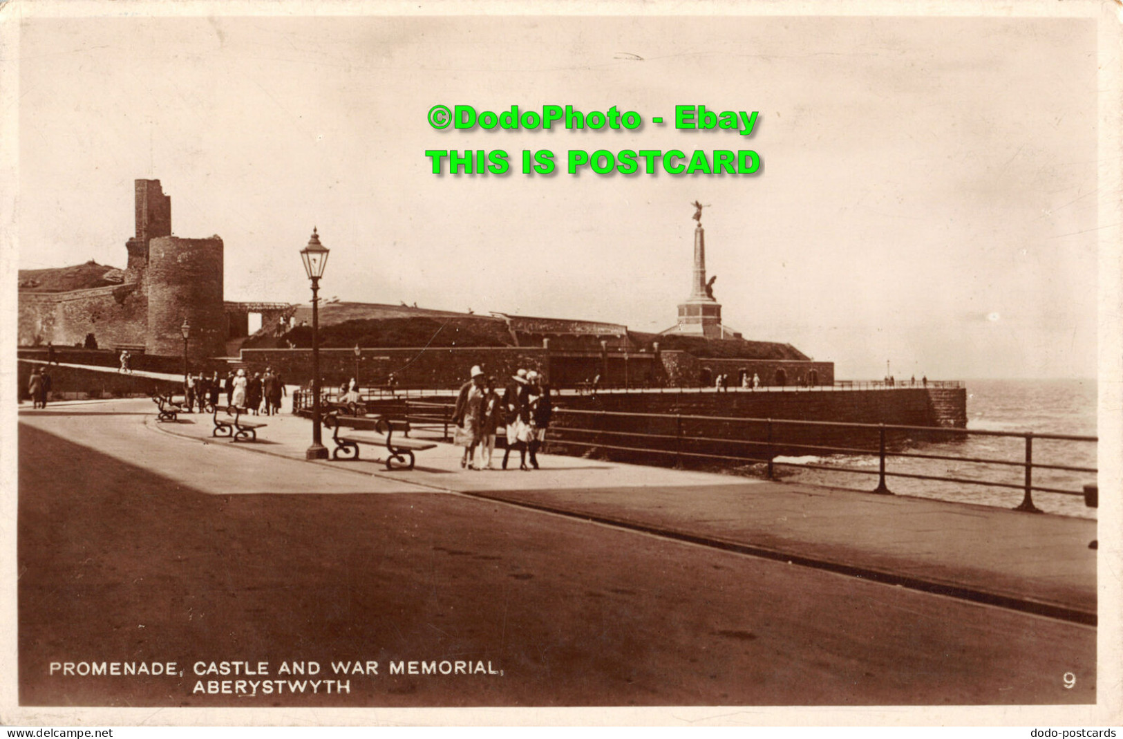 R454163 Aberystwyth. Promenade. Castle And War Memorial. RP - World