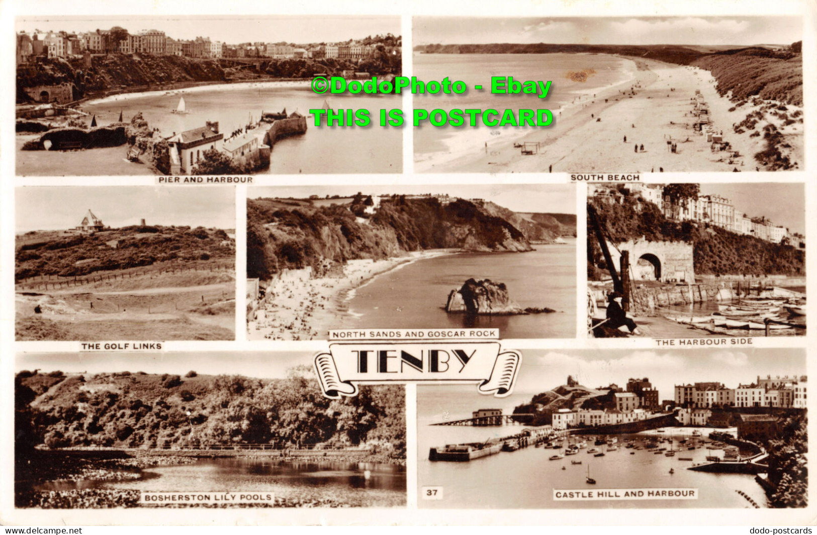 R454168 Tenby. The Golf Links. The Harbour Side. RP. Multi View. 1955 - World