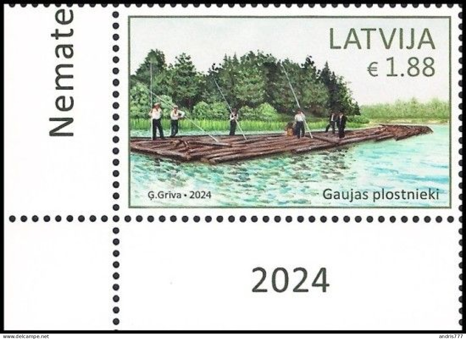 Latvia Lettland Lettonie 2024 (06) Cultural Heritage - Rafters Of Gauja (corner Stamp) - Lettonie