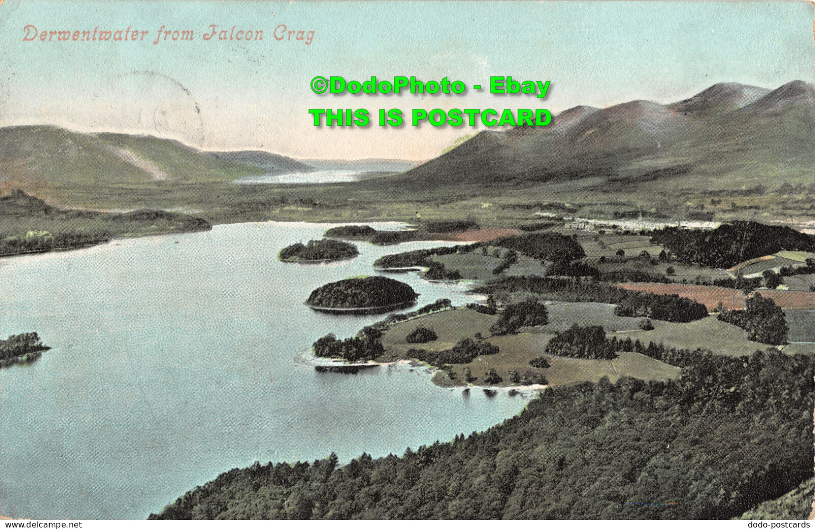 R454257 Derwentwater From Falcon Crag. Valentines Series. 1906 - World