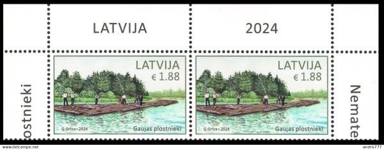 Latvia Lettland Lettonie 2024 (06) Cultural Heritage - Rafters Of Gauja (pair) - Letonia