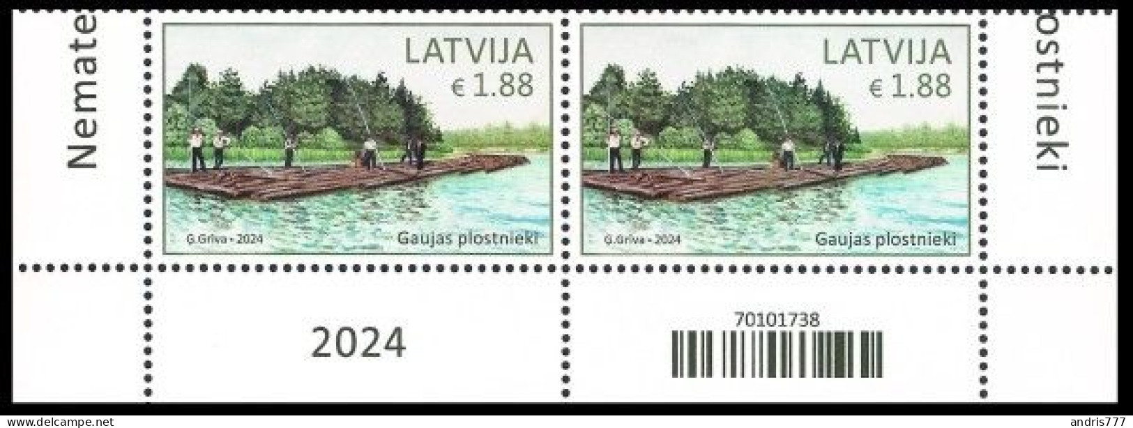 Latvia Lettland Lettonie 2024 (06) Cultural Heritage - Rafters Of Gauja (pair) - Latvia