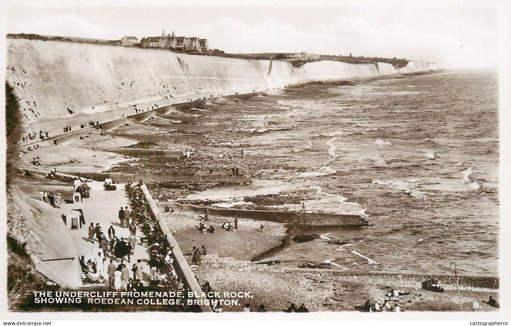 Brighton Black Rock Undercliff Promenade Roedean College 1947 - Brighton