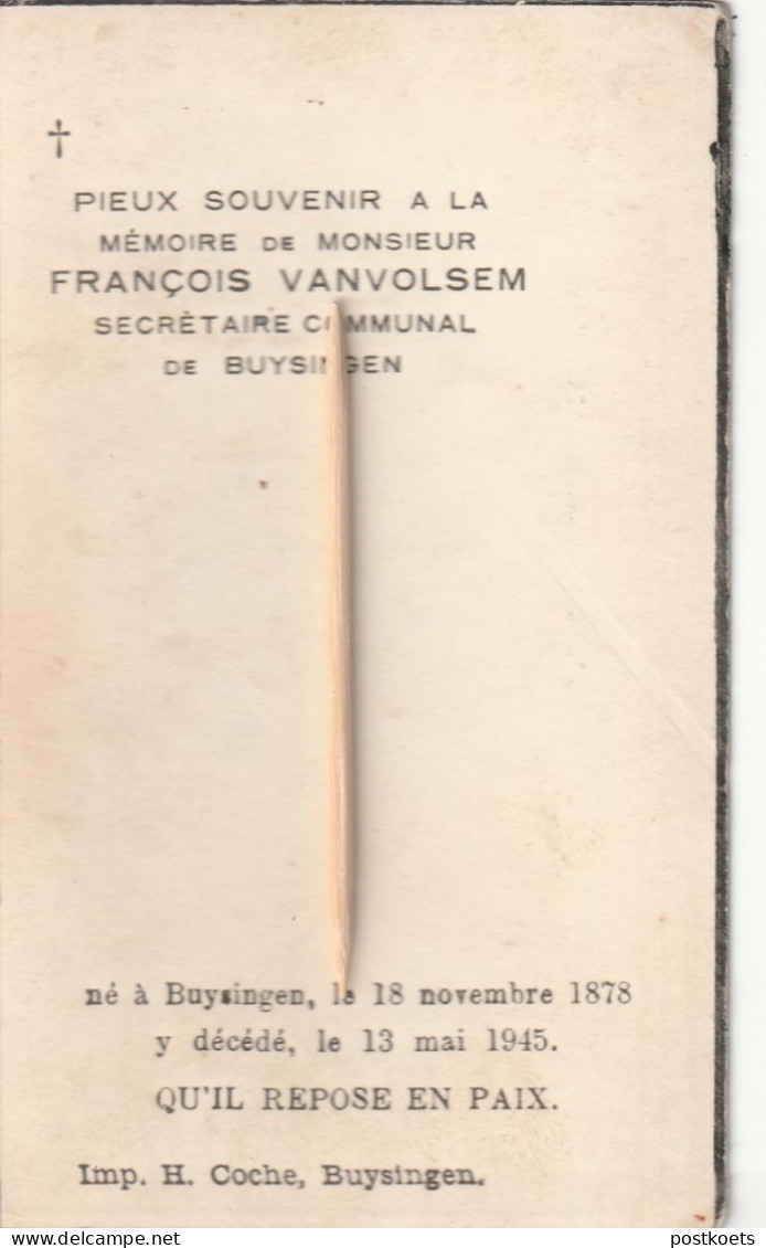 Buizingen, Buysingen, 1945, Francois Vanvolsem - Devotion Images