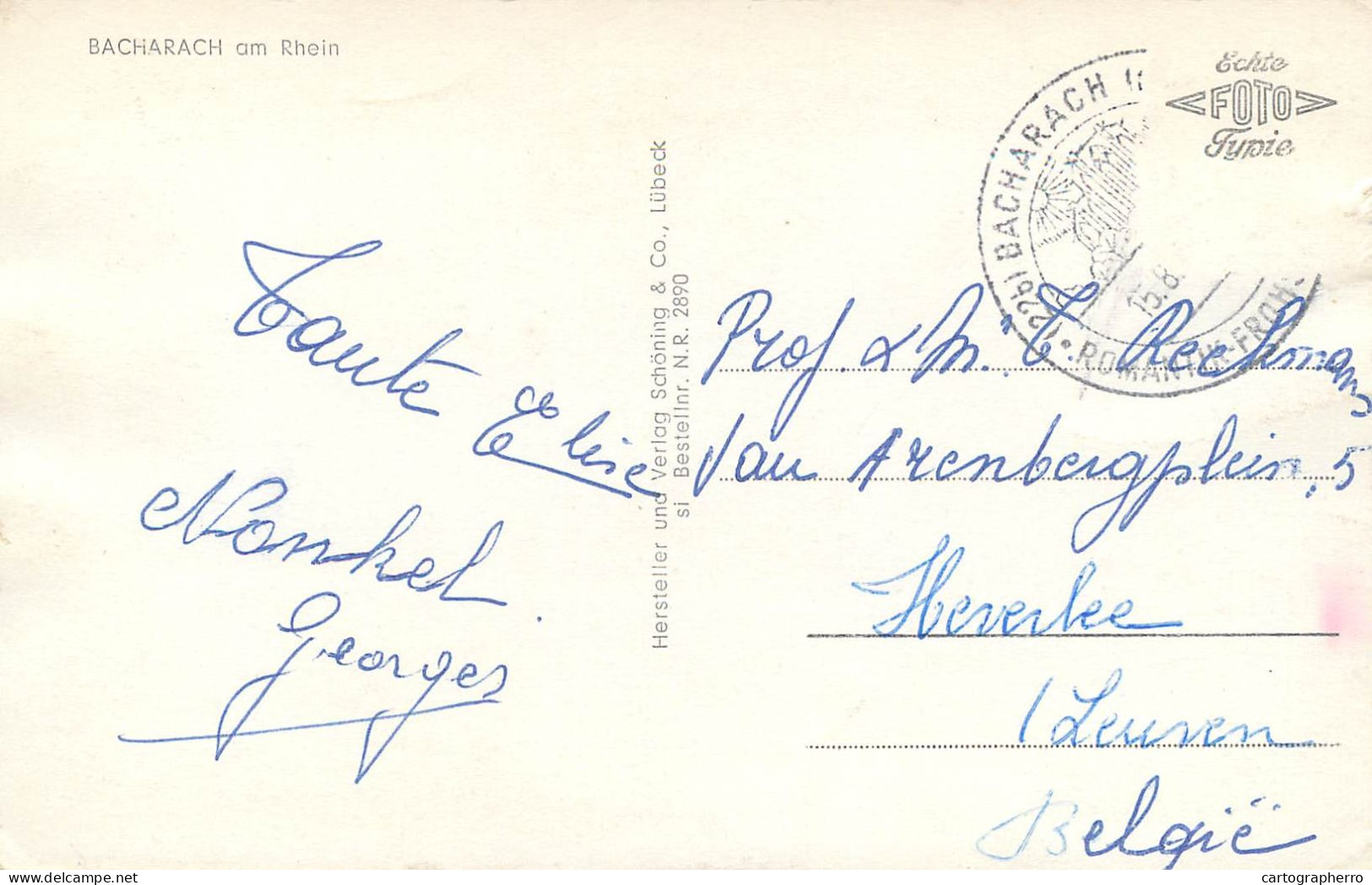 Postcard Germany Bacharach Am Rhein - Sonstige & Ohne Zuordnung