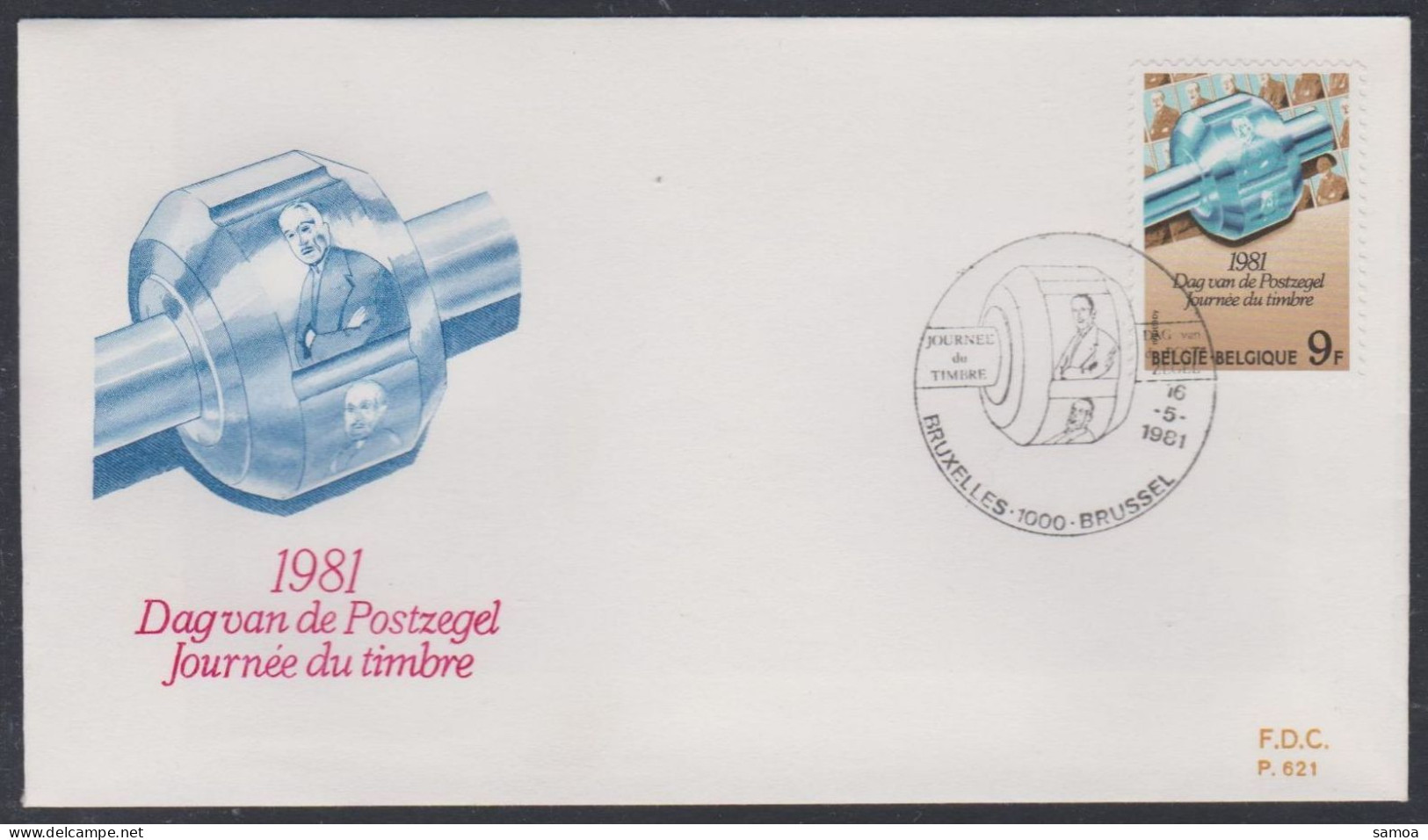 Belgique FDC 1981 2008 Journée Du Timbre André De Cock Molette De Timbres-poste Bruxelles Brussel - 1981-1990