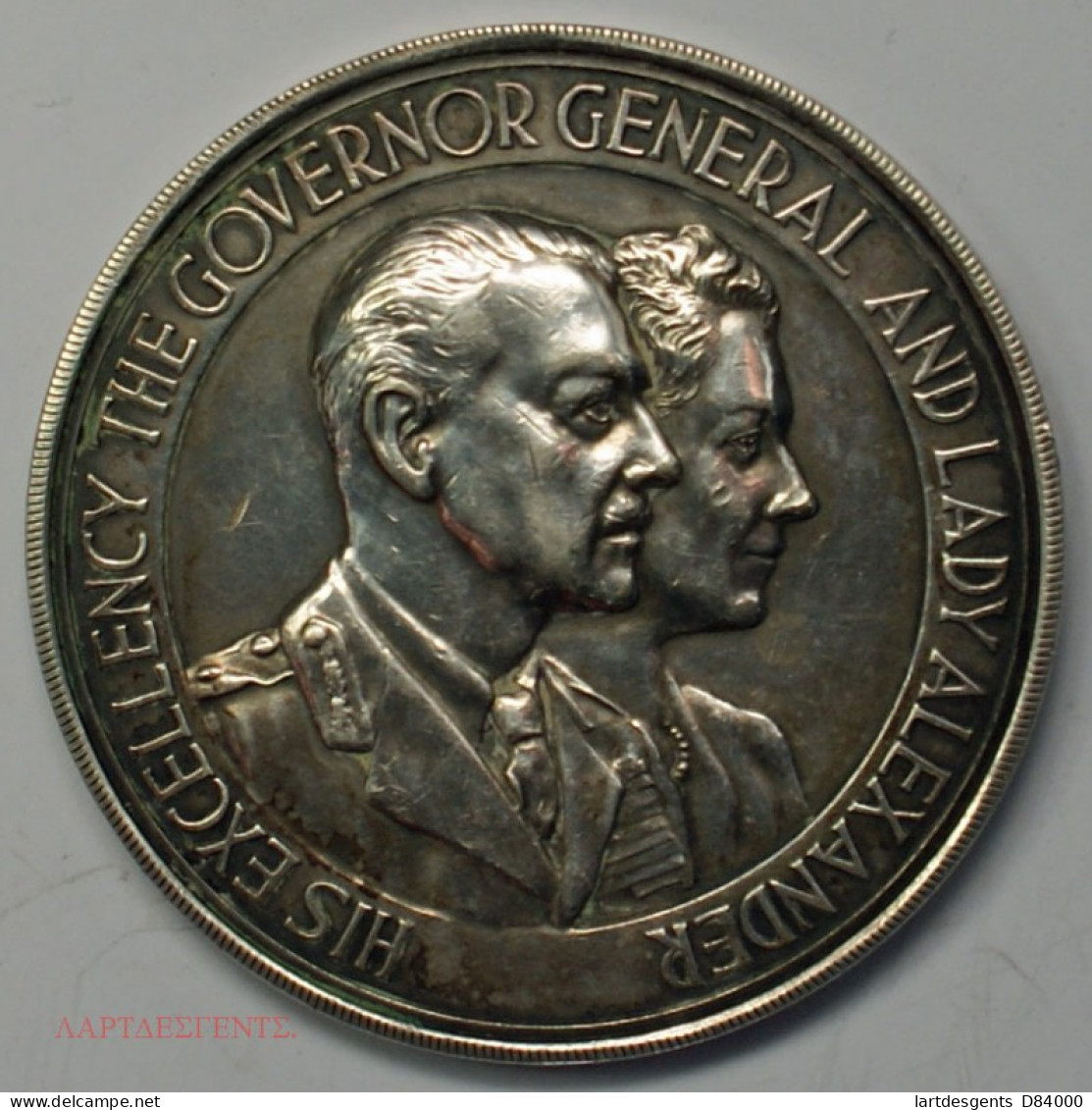 Médaille Argent EXCELLENCY THE GOVERNOR GENERAL AND LADY ALEXANDRE, Lartdesgents.fr - Royaux / De Noblesse
