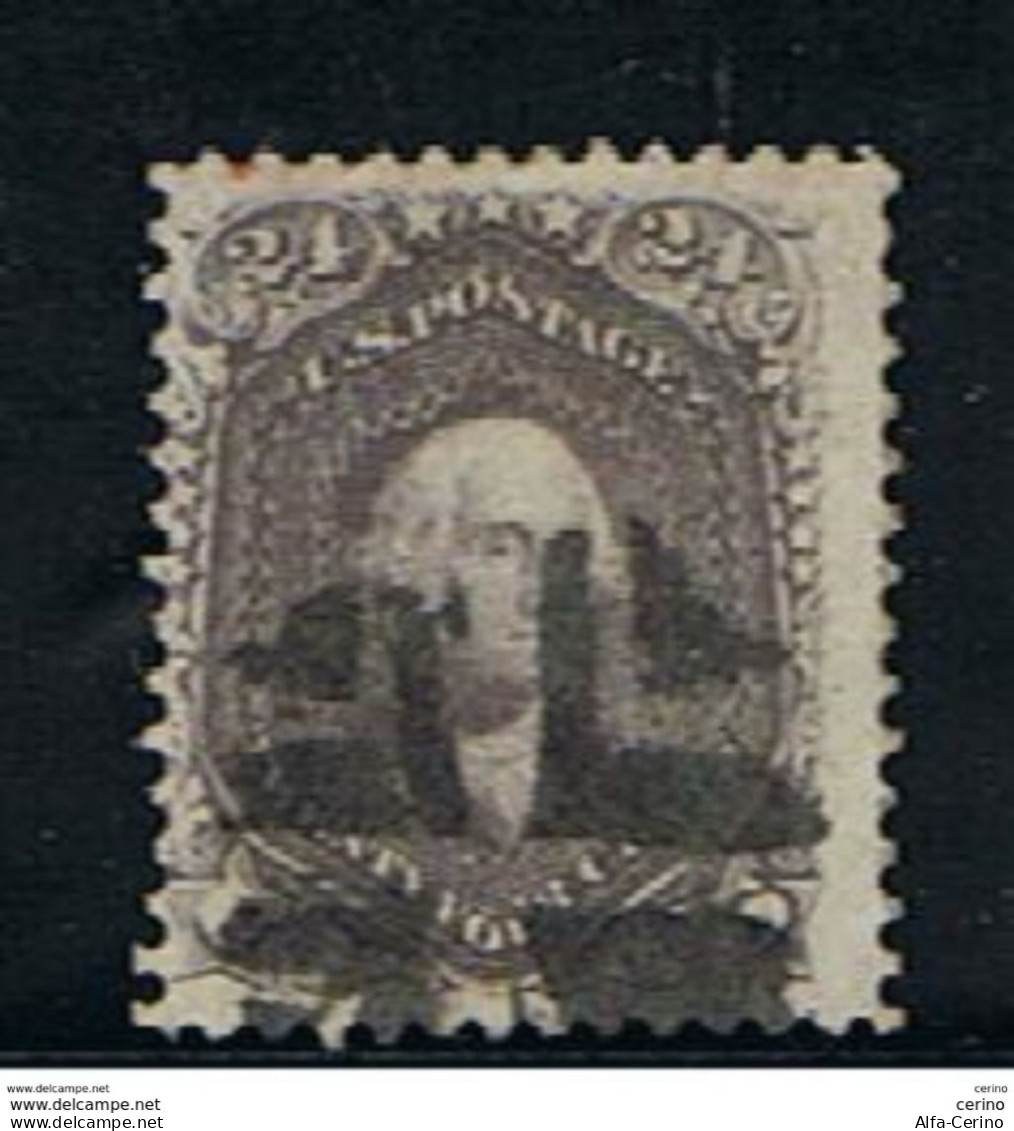 U.S.A.:  1861  G. WASHINGTON  -  24 C. USED  STAMP  -  YV/TELL. 24 - Oblitérés