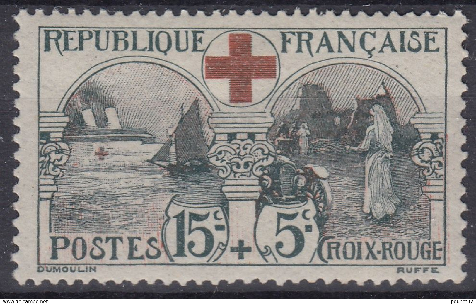 TIMBRE FRANCE CROIX ROUGE INFIRMIERE N° 156 NEUF * GOMME TRACE CHARNIERE - COTE 140 € - Unused Stamps