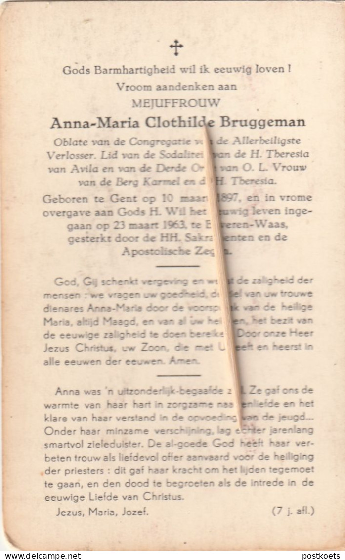 Gent, Beveren-Waas, Anna Bruggeman, - Devotion Images