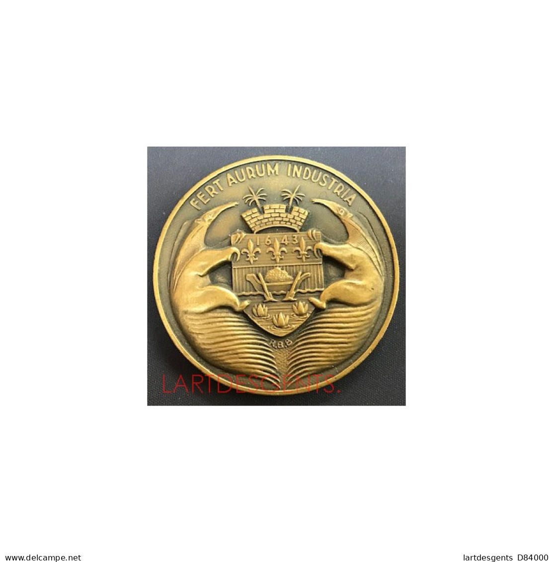 Médaille Banque De La GUYANE 1855-1955 Par R.B. GARON, LARTDESGENTS.FR - Royal / Of Nobility